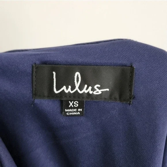 Lulus Dress Any Sway Shape Form Open Back Halter Shift Mini Dress Navy Blue XS - Picture 7 of 7